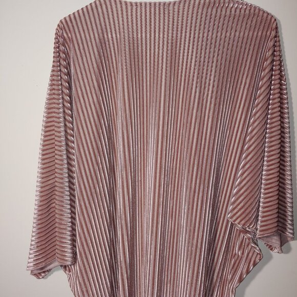 Alchemy Thread Boho Burnout Ribbed Velvet Kimono Open Front Cardigan Sz XL Mauve - Picture 4 of 8